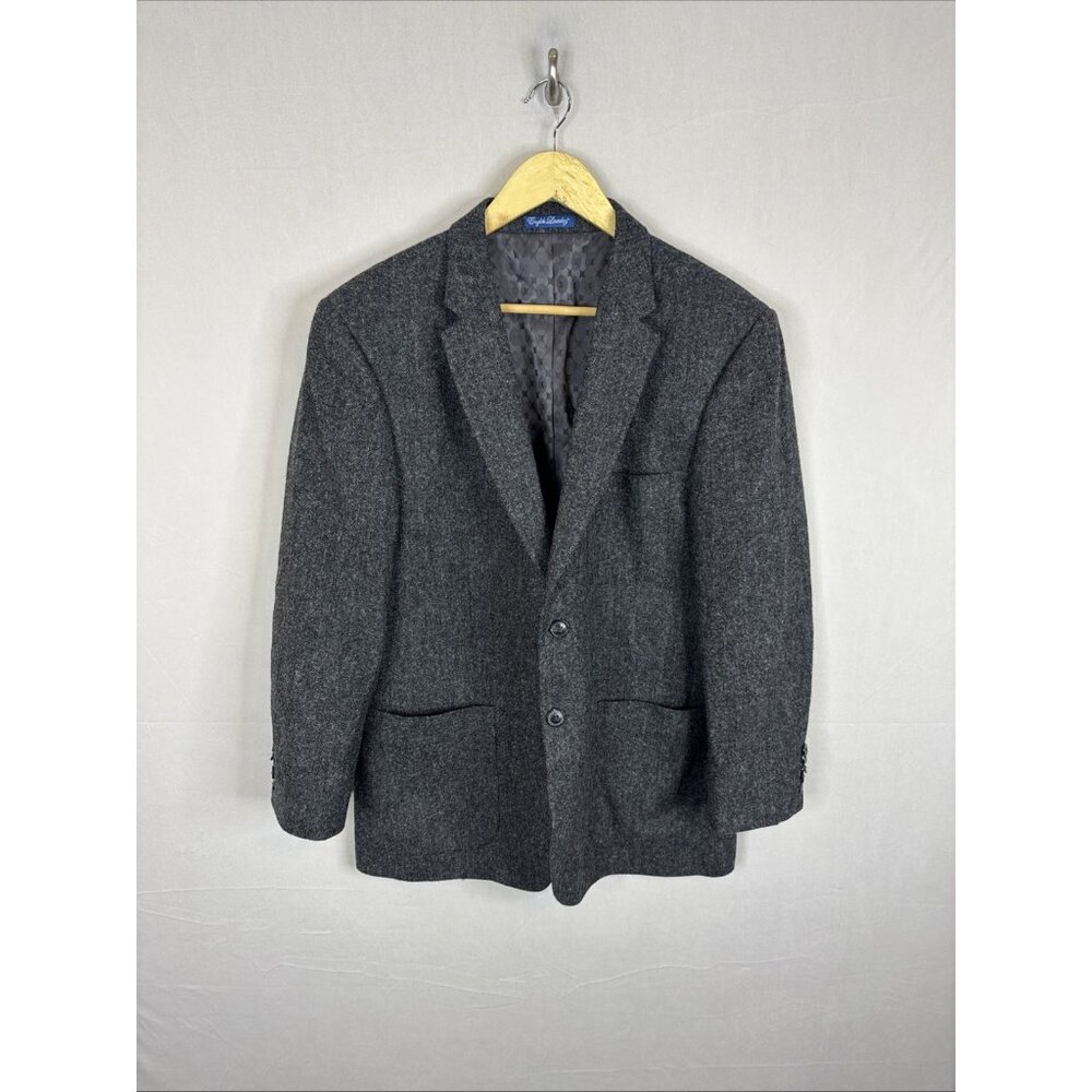 English Laundry Wool Blazer 42S Gray Tweed 2‎ Button Sport Coat Men’s Short